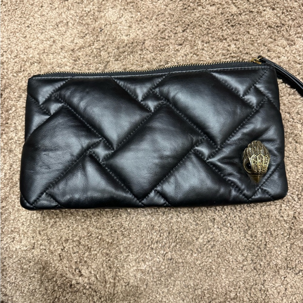 Kurt Geiger Black Quilted Wristlet